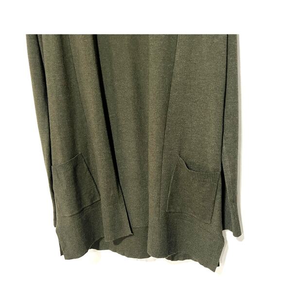 Pink Clover Open Front Fine Knit Cardigan Sweater Army Green Womens XSmall NEW - Picture 5 of 13
